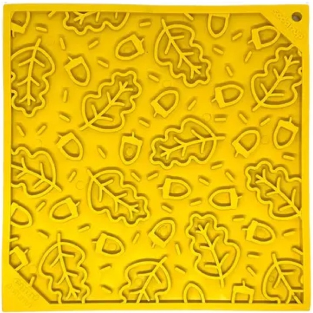 2/$10 SODAPUP Autumn leaves Dog Enrichment Lick Mat yellow enrichment feeder